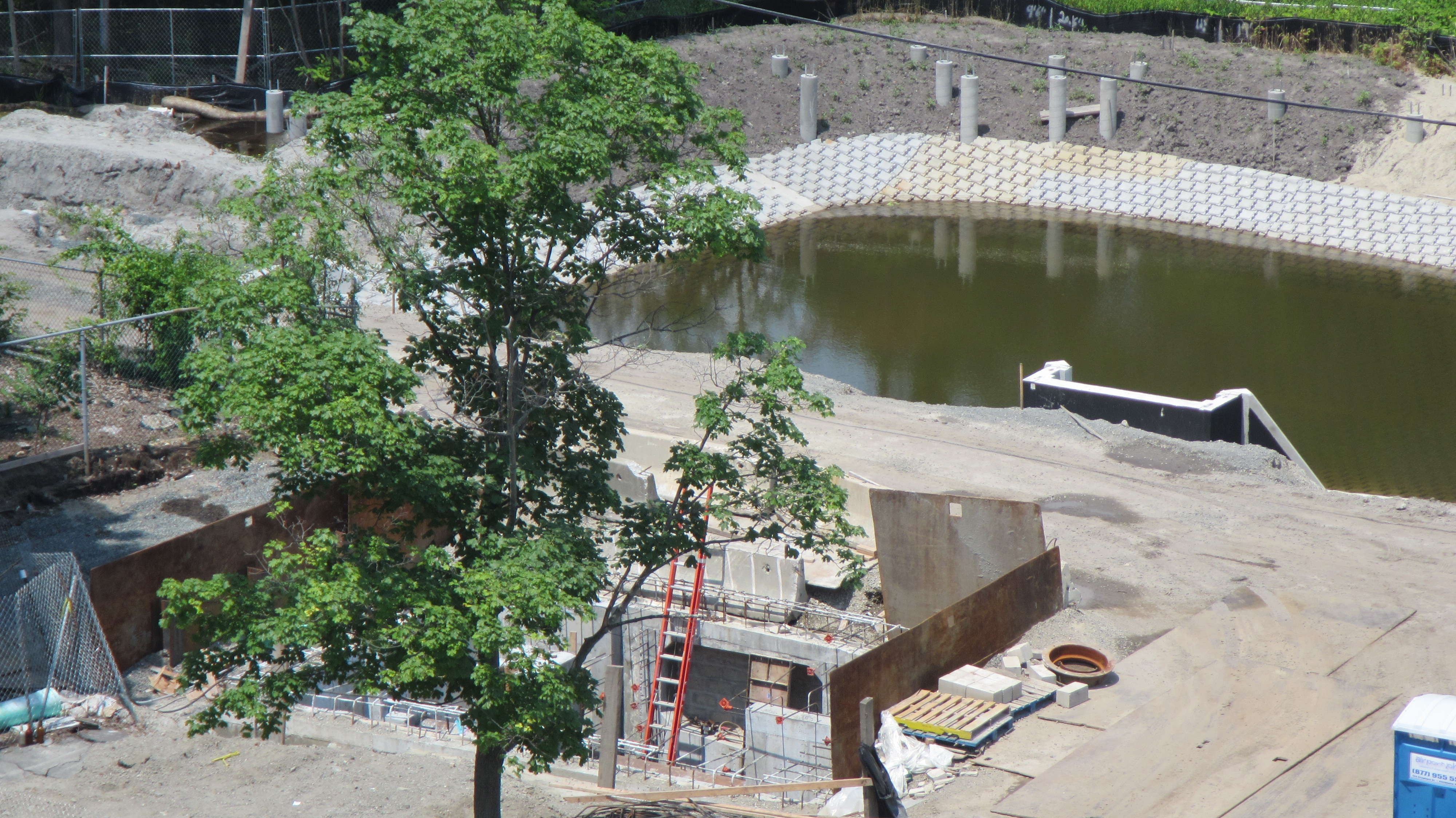 crossing structure behind 125 CambridgePark Drive and forebay_June 21 2012